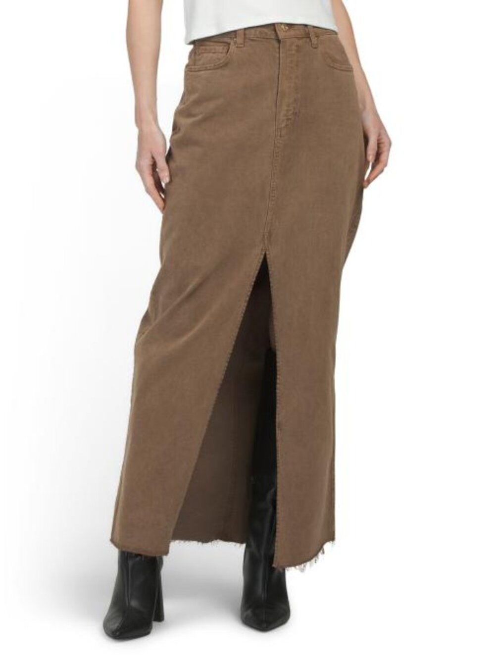 PAIGE Angela Raw Hem Maxi Skirt